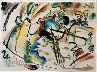 Expressionismus: Studie für Malerei mit weißer Form. Malerei von Wassily Kandinsky von Wassily Kandinsky